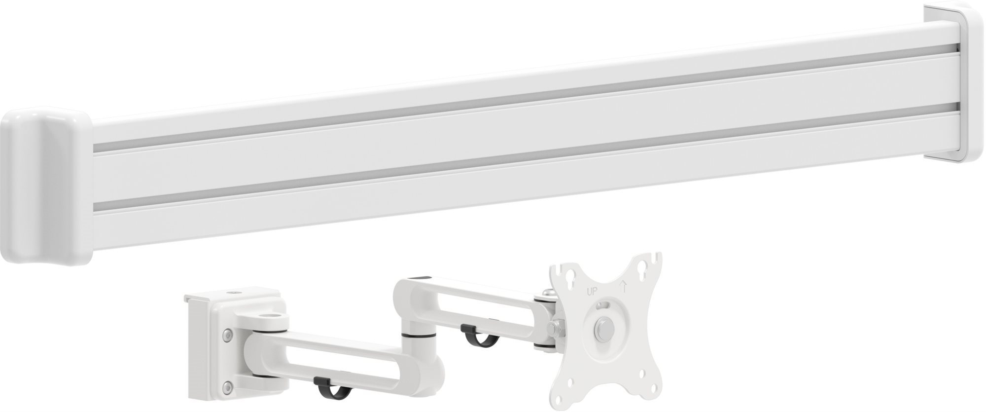 AlzaErgo Slatwall SWP110 Lišta biela + SWMP220 Príchytky biele +...