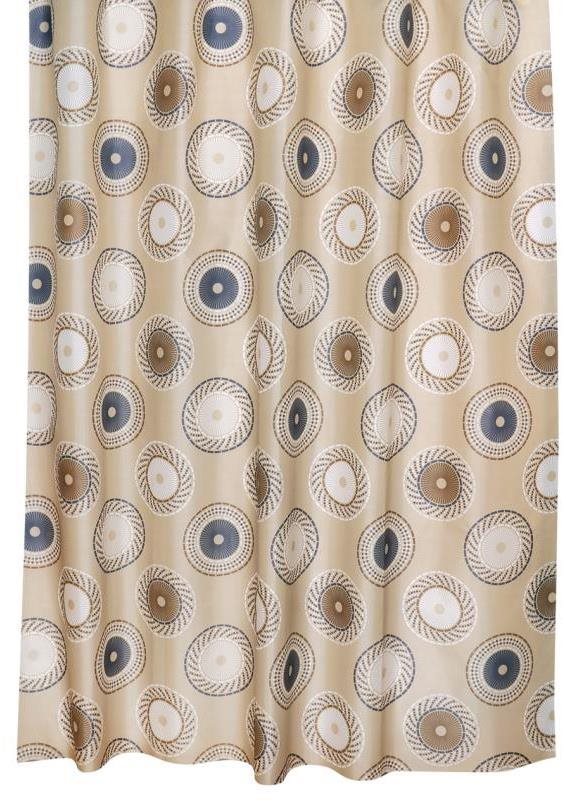 Bellatex, kúpeľňový záves 180 × 200 cm hnedé kruhy Sprchový záves