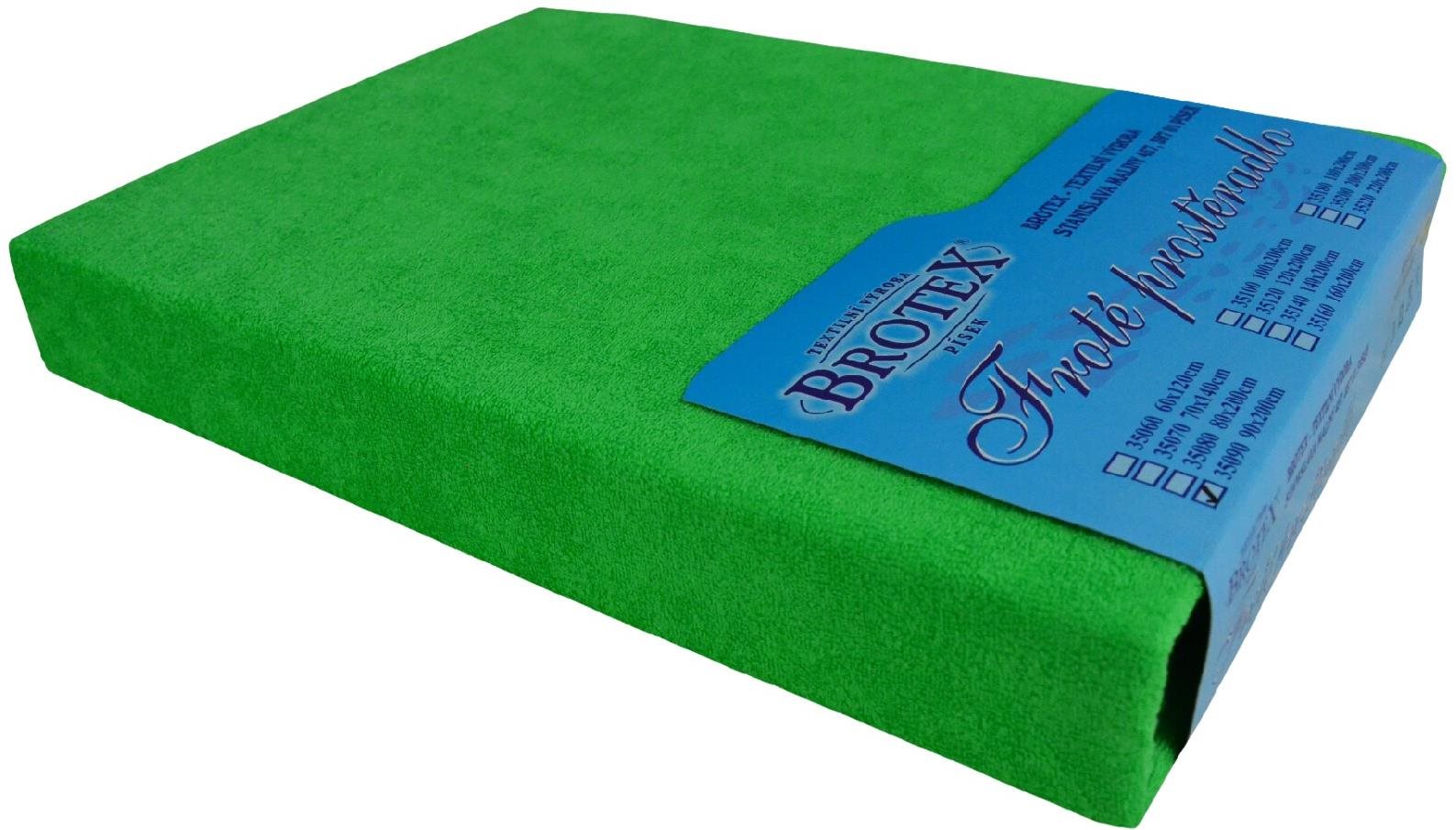 Brotex Froté Plachta na posteľ 140 × 200 cm, zelená Plachta na posteľ