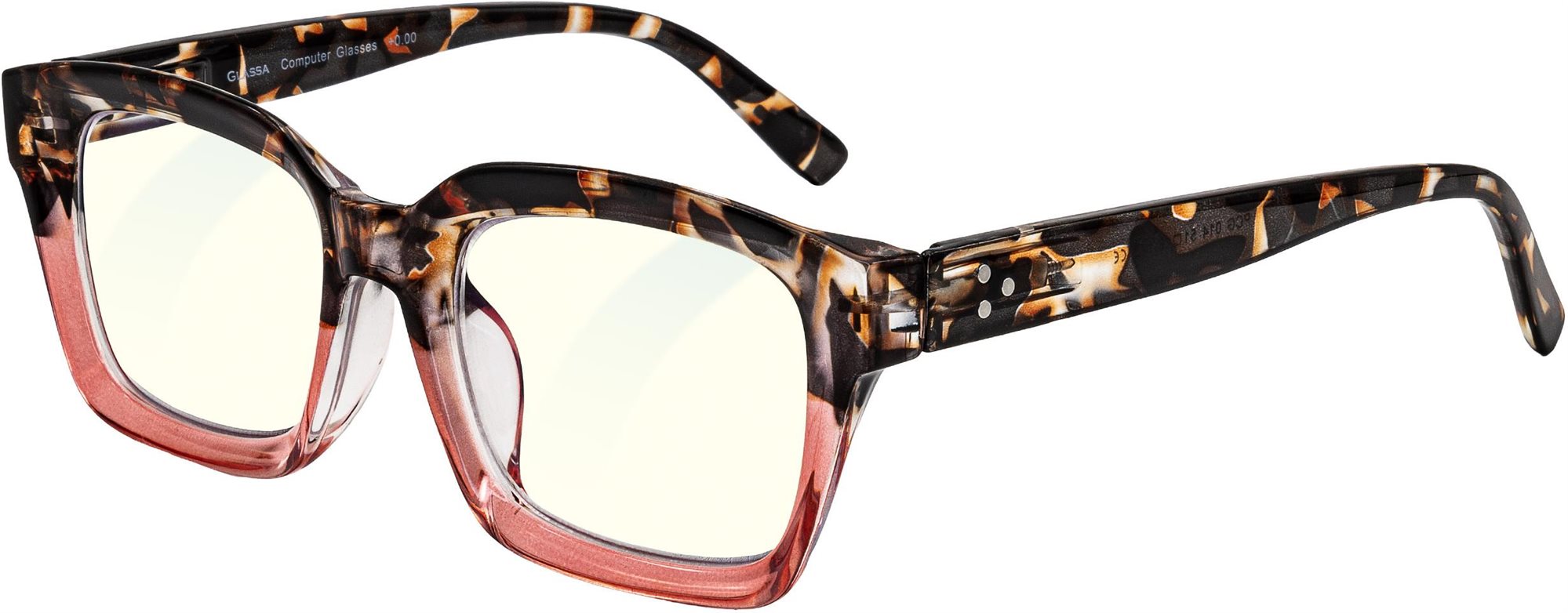 GLASSA Blue Light Blocking Glasses PCG 014, +4,00 dio, červený vzor...