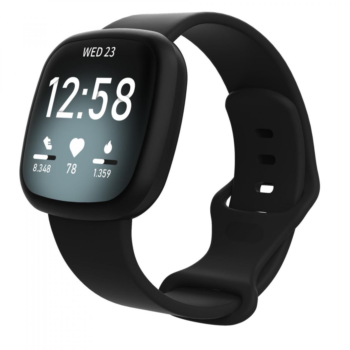 BStrap Silicone na Fitbit Versa 3 black, veľkosť L Remienok na...