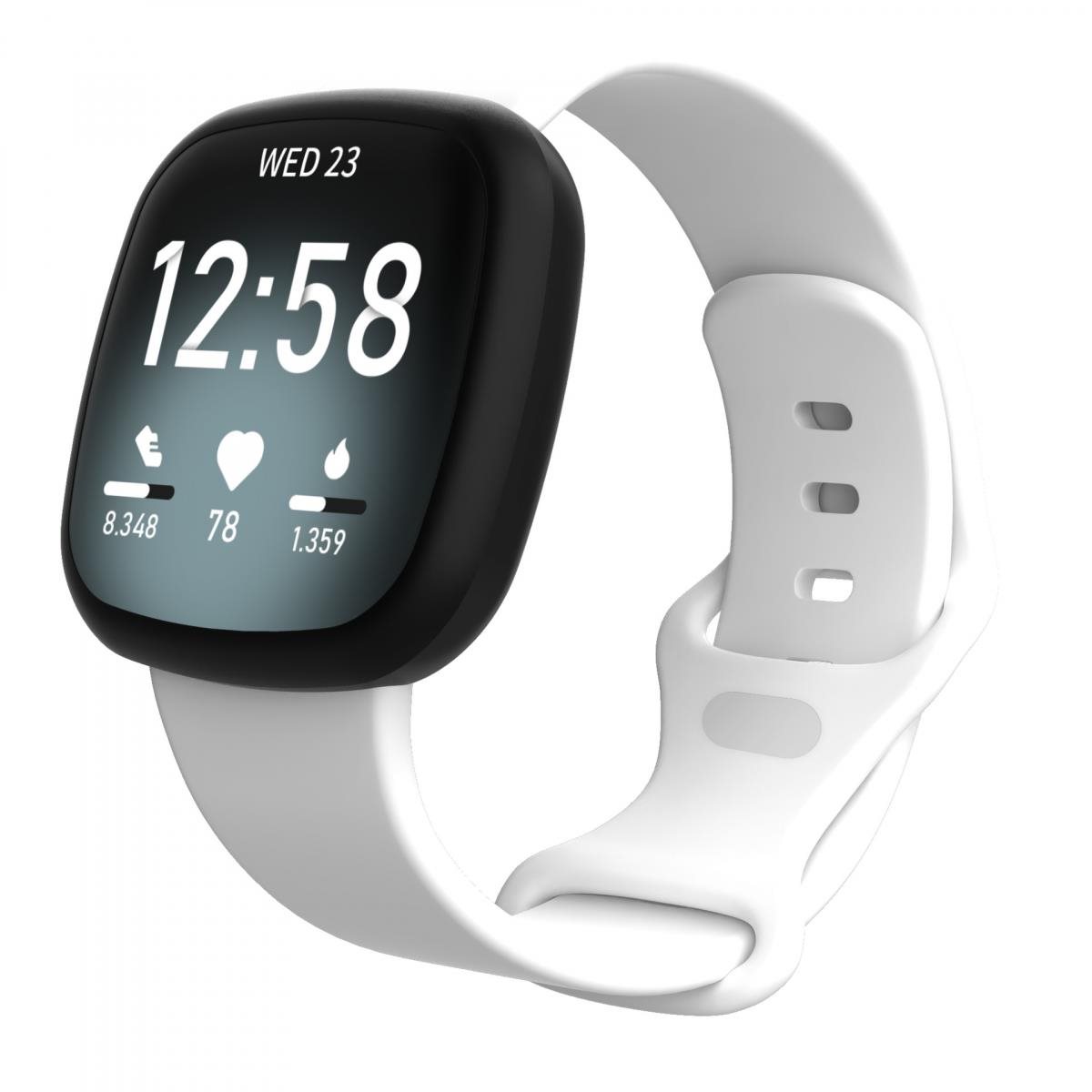 BStrap Silicone na Fitbit Versa 3 white, veľkosť L Remienok na...