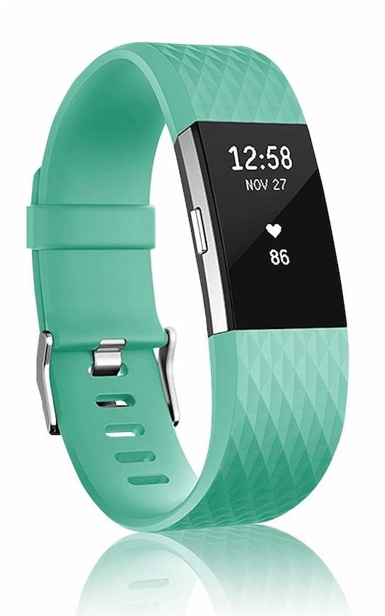 BStrap Silicone Diamond na Fitbit Charge 2 teal, veľkosť S Remienok...
