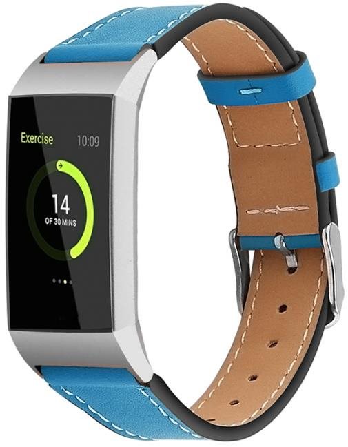 BStrap Leather Italy na Fitbit Charge 3/4 blue, veľkosť S Remienok...