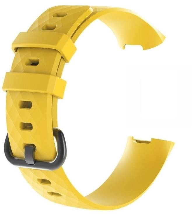 BStrap Silicone Diamond na Fitbit Charge 3/4 yellow, veľkosť S...