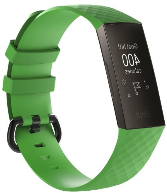 BStrap Silicone Diamond na Fitbit Charge 3/4 green, veľkosť S...