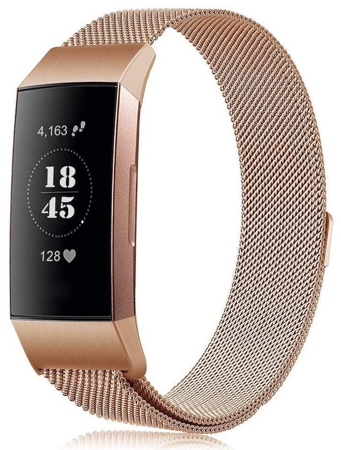 BStrap Milanese na Fitbit Charge 3/4 rose gold, veľkosť S Remienok...