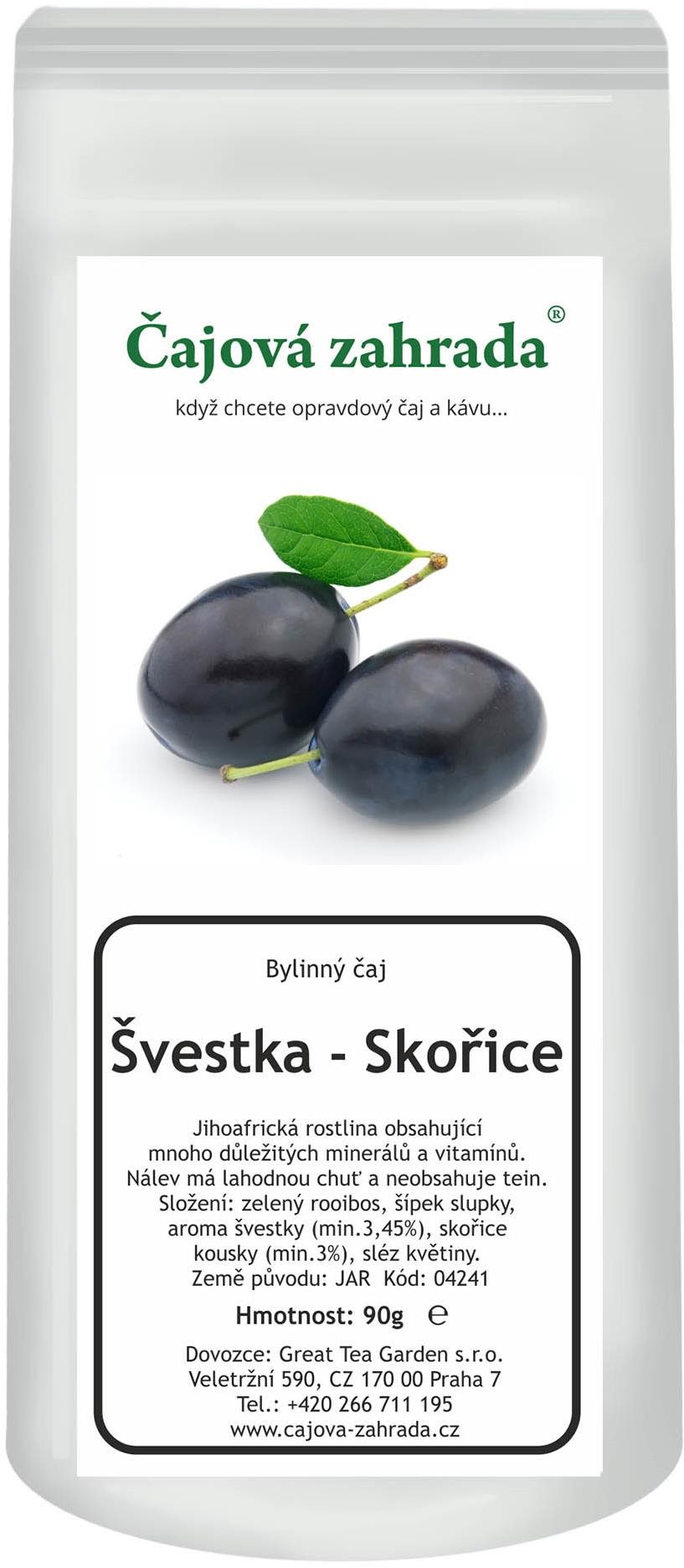 Čajová záhrada Rooibos Slivka & Škorica 90 g Čaj
