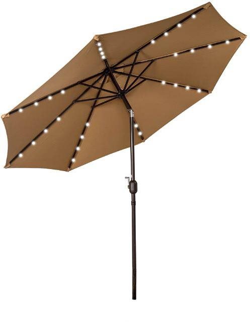 CAPPA Slnečník záhradný LED solárny 300 cm, hnedý Slnečník