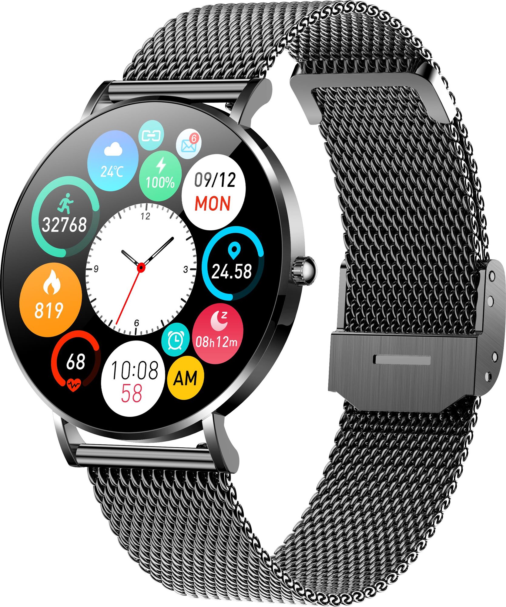 CARNEO Phoenix HR+ BLACK Ultra thin Smart hodinky