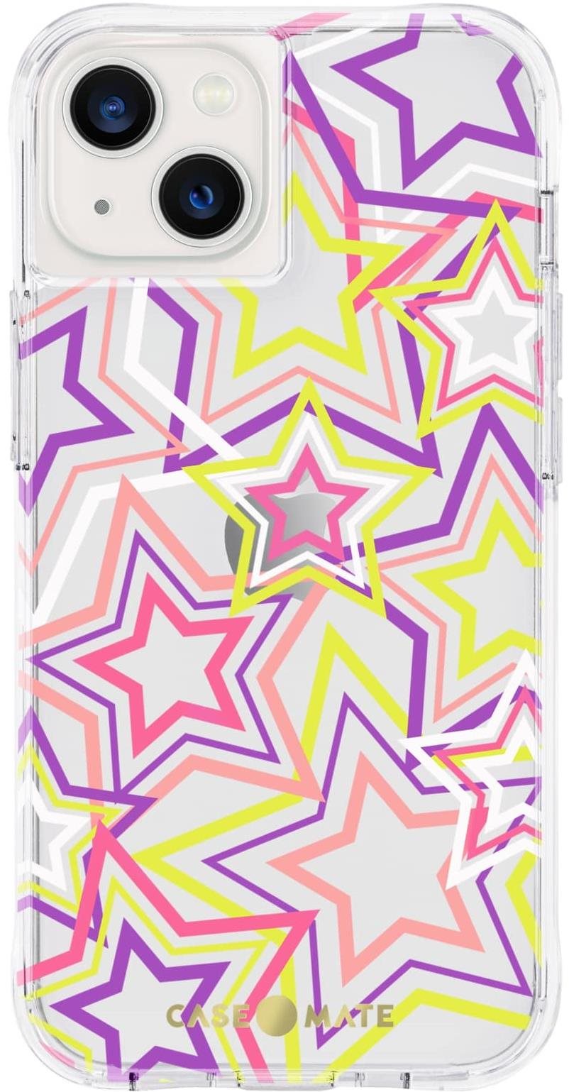 Case Mate Tough Print Neon Stars iPhone 13 Phone Cover