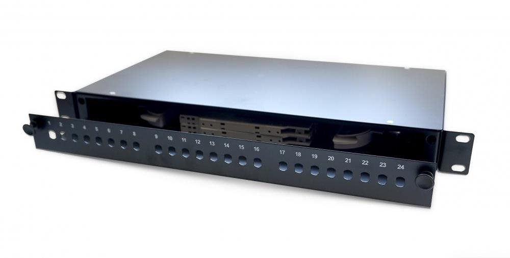 CTnet 19" optická police 24 ST výsuvná Patch panel