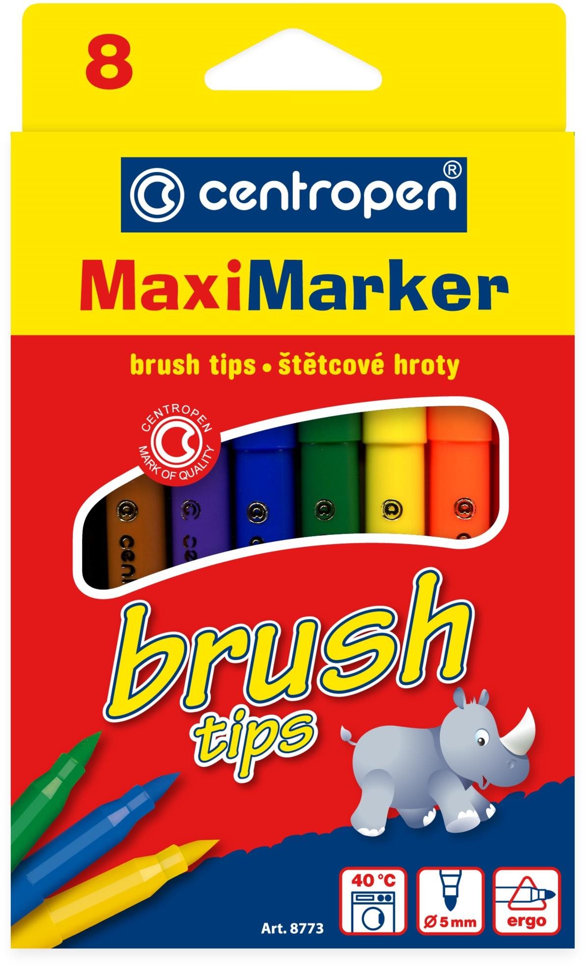 Centropen značkovač 8773 brush 8 ks Fixky
