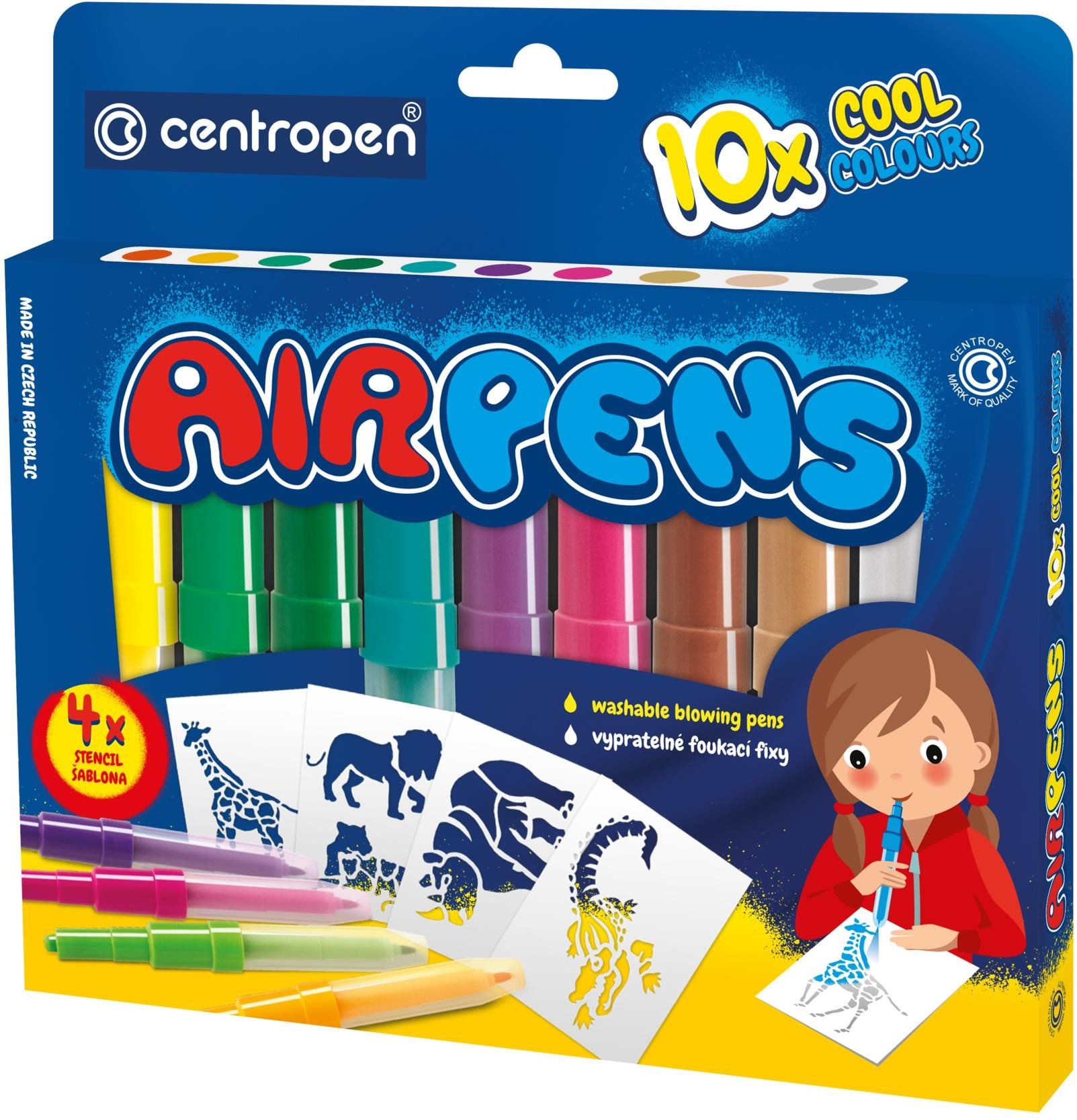 CENTROPEN Air Pens 1500, fúkacie, Cool, balenie 10 ks Fixky