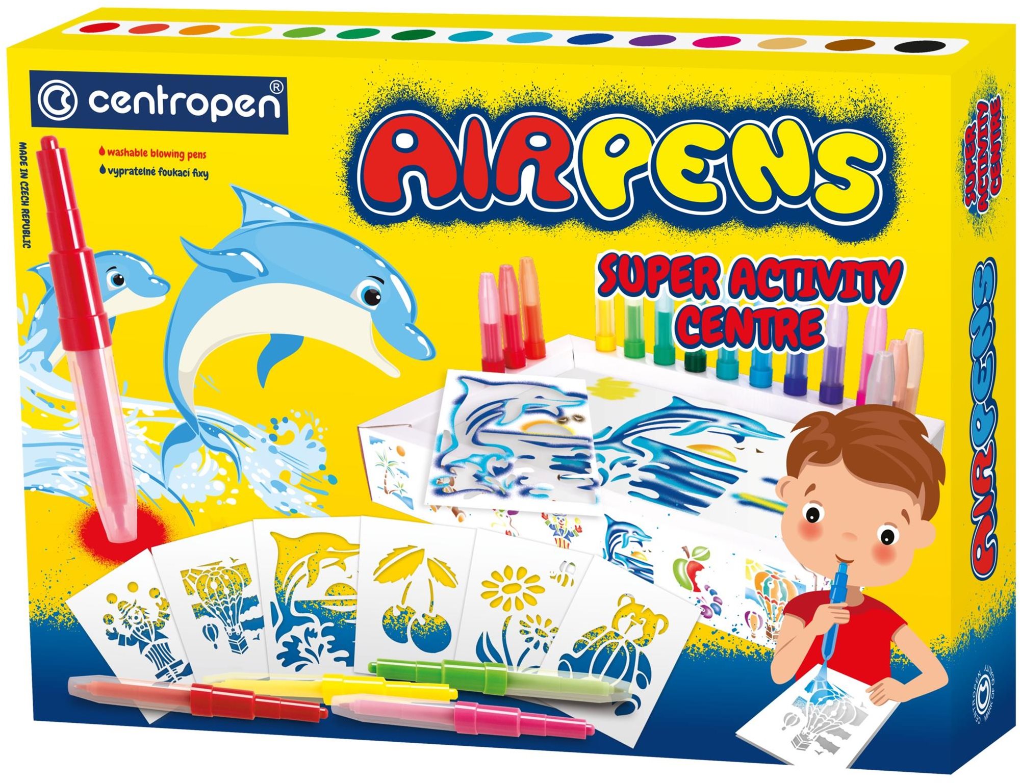 Centropen fúkacie fixky Air Pens 1 500 súprava veľká 15 ks Fixky