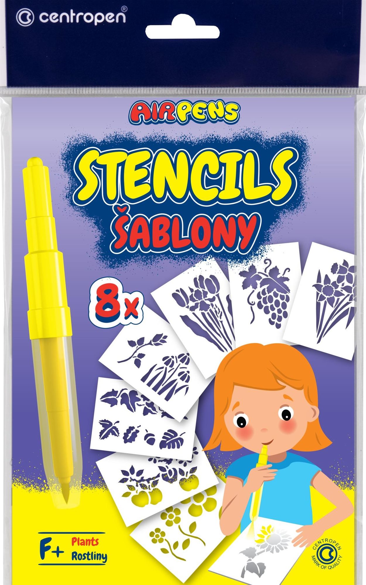 CENTROPEN šablóny k fúkacím fixkám 9996 F + kvety Šablóna na...