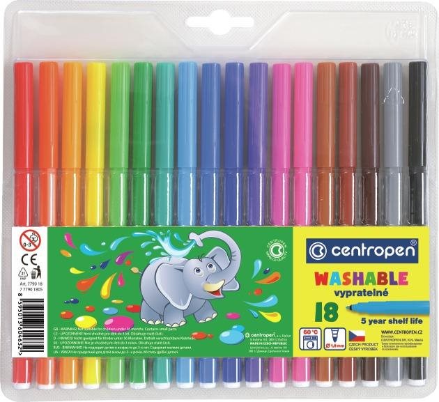 CENTROPEN 7790 TP abwaschbar 18 Stück Filzstifte