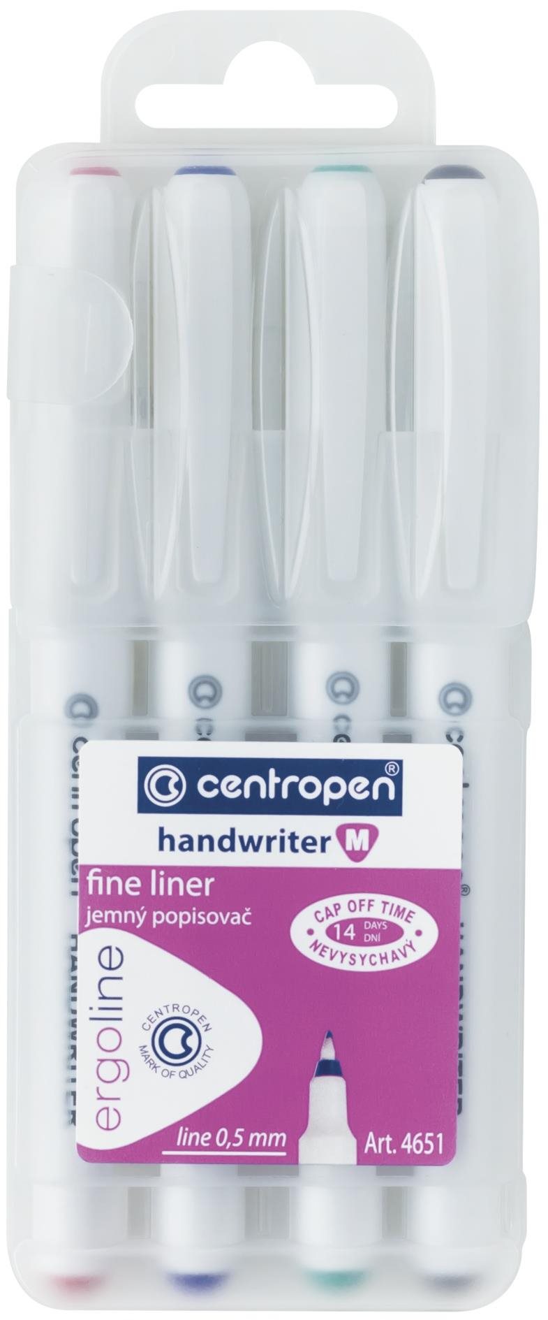 Centropen 4651 Liner, 4 db Tűfilc készlet
