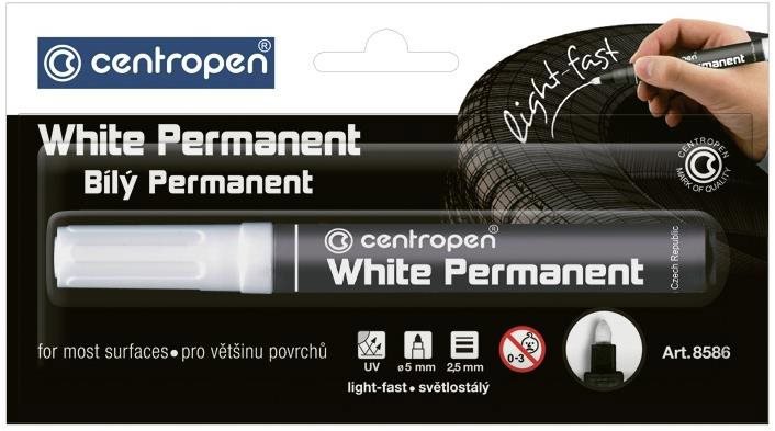 CENTROPEN 8586 - tartós, fehér Marker