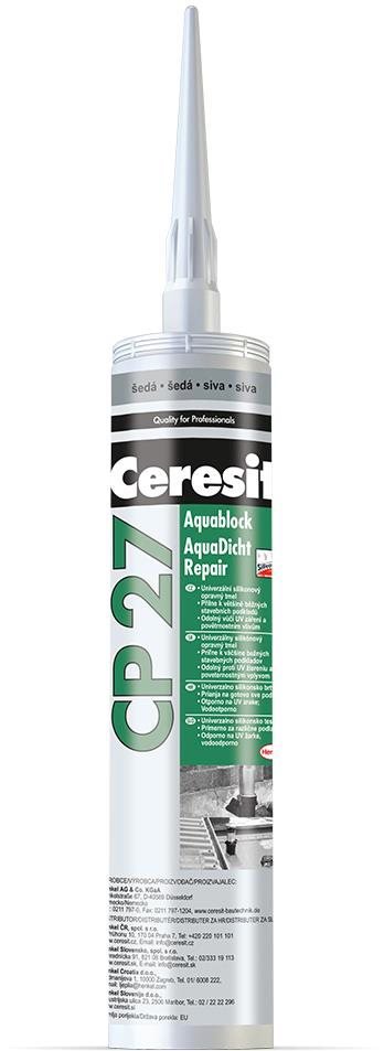 Ceresit Viacúčelový silikónový tmel CP 27 sivý, 300 ml Silikónový...