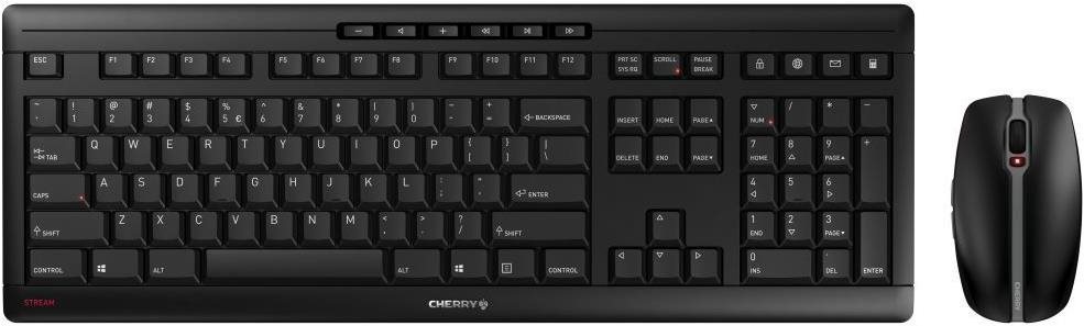 CHERRY STREAM DESKTOP RECHARGE schwarz-grau - UK Tastatur/Maus-Set