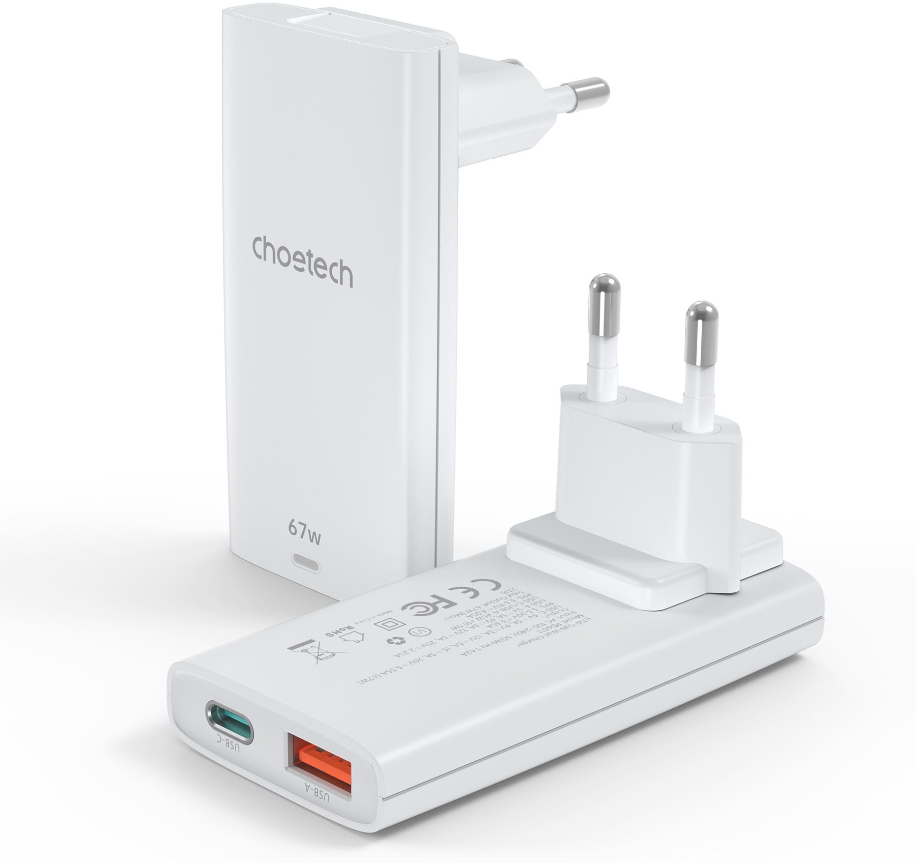 ChoeTech 67W A+C Charger, white Töltő adapter