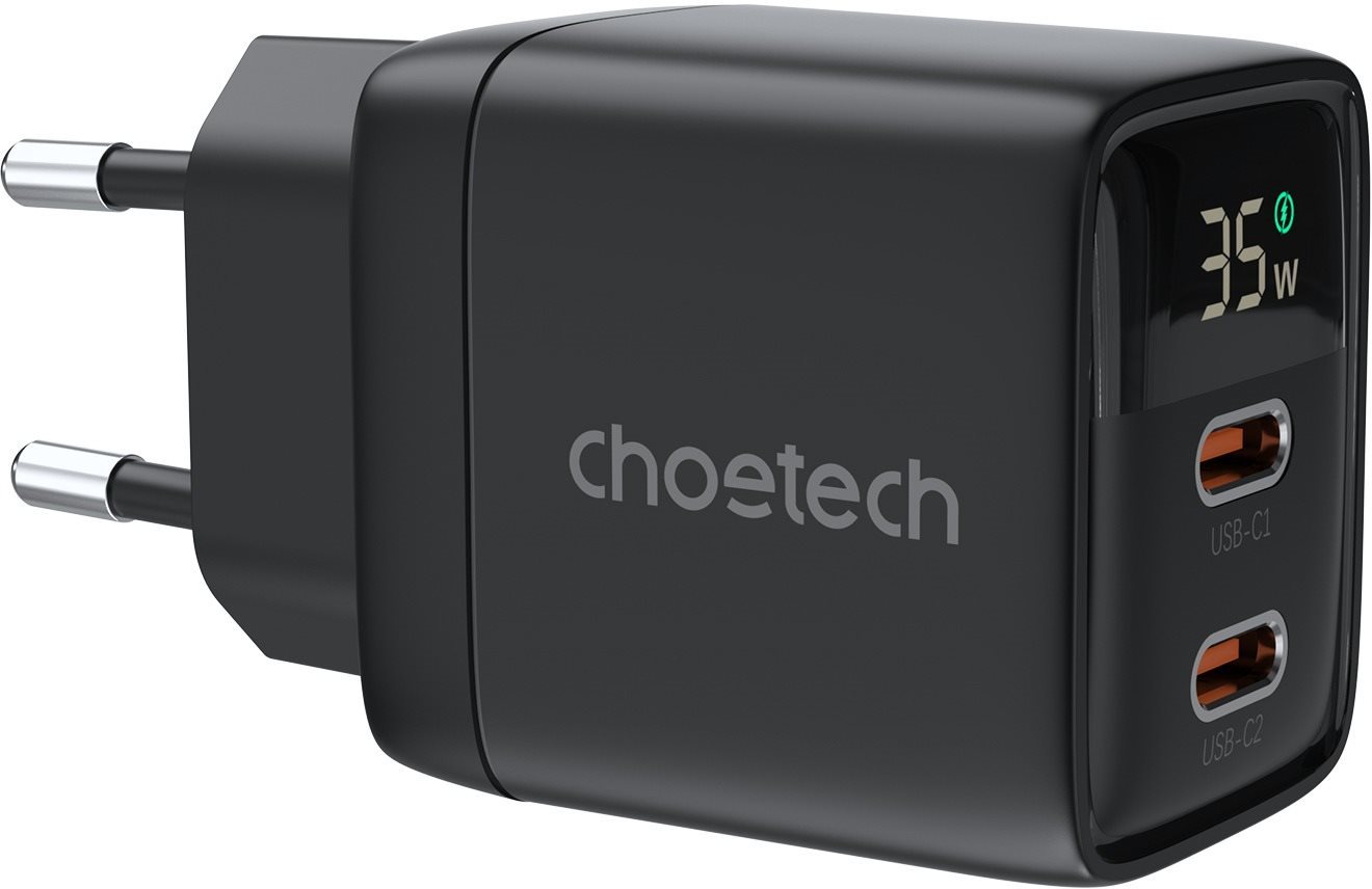 ChoeTech PD35W Dual Type-C GAN PD35W Wall Charger, black Töltő...