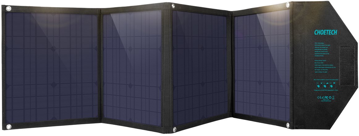 ChoeTech Foldable Solar Charger 80W Black Panneau solaire