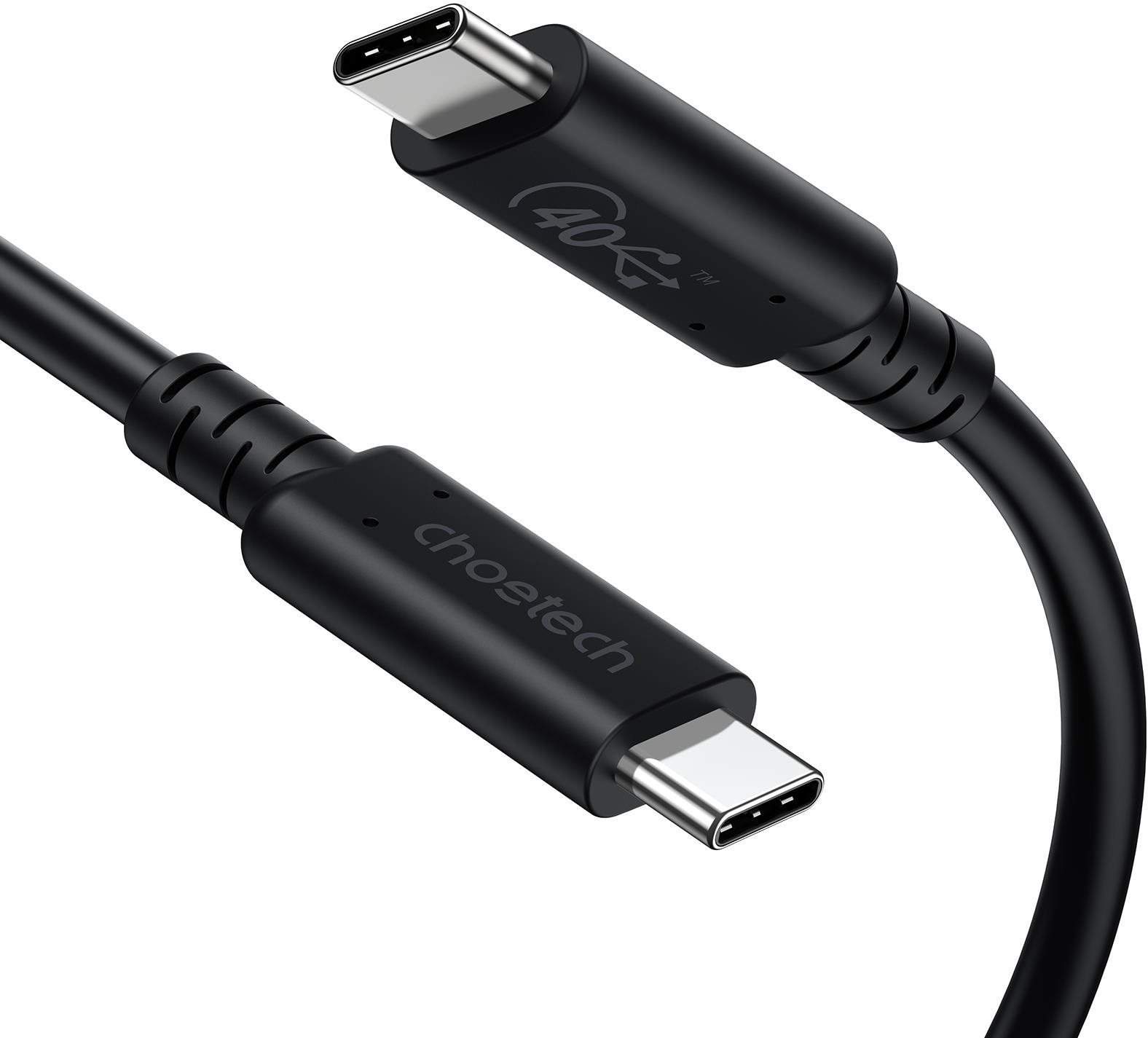 Choetech USB C to C USB4 Gen3 100W 40Gbps/8K 0.8M Cable Noir Câble...
