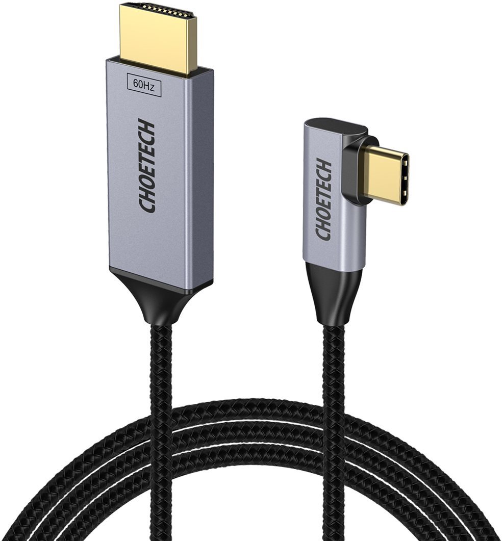 ChoeTech USB-C to HDMI 90° Thunderbolt 3 Compatible 4K@60Hz Cable,...