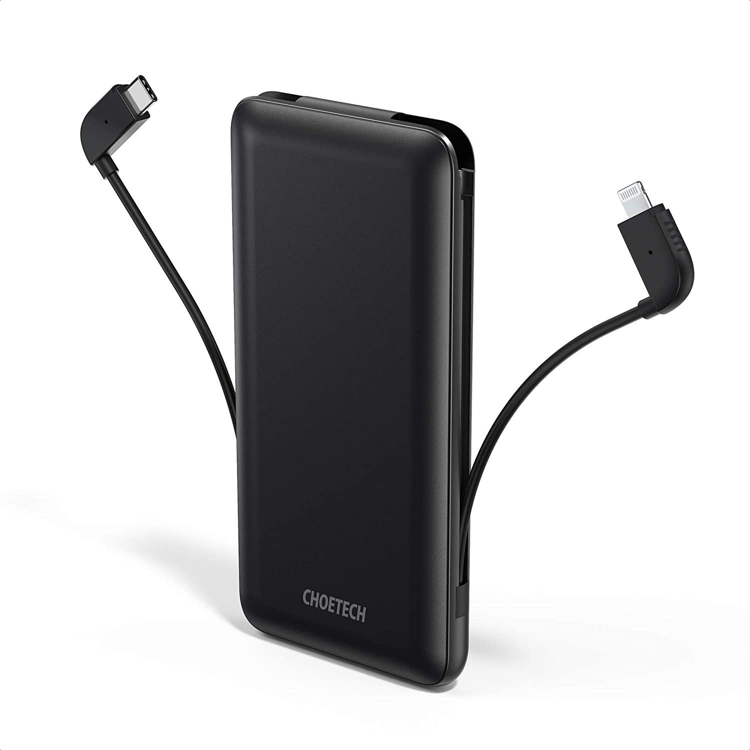 ChoeTech MFi Power Bank PD 18W with Lightning Cable 1000mAh Black...