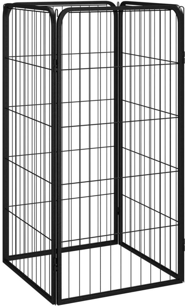 Shumee Ohrádka pre psov 4 panely 50 × 100 cm čierna Ohrádka pre psa
