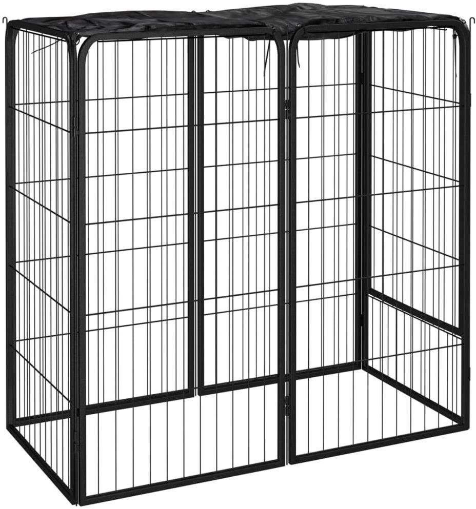 Shumee Ohrádka pre psov 6 panelov 50 × 100 cm čierna Ohrádka pre psa
