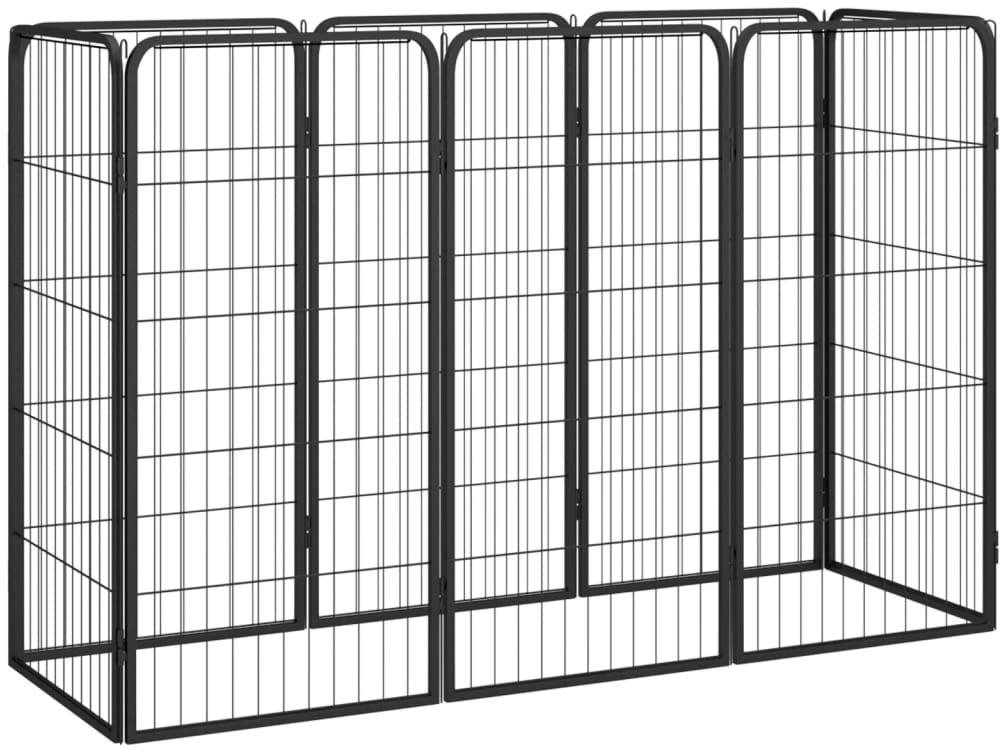 Shumee Ohrádka pre psov 8 panelov 50 × 100 cm čierna Ohrádka pre psa
