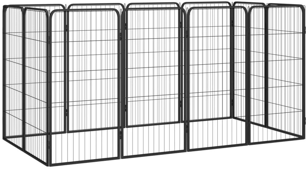 Shumee Ohrádka pre psov 12 panelov 50 × 100 cm čierna Ohrádka pre psa