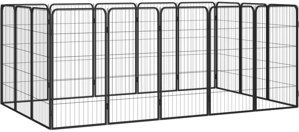 Shumee Ohrádka pre psov 16 panelov 50 × 100 cm čierna Ohrádka pre psa