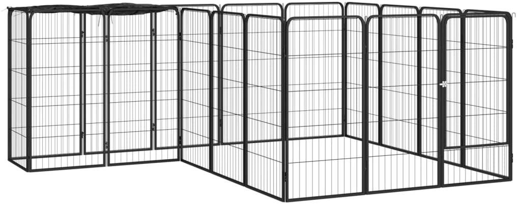 Shumee Ohrádka pre psov 18 panelov 50 × 100 cm čierna Ohrádka pre psa