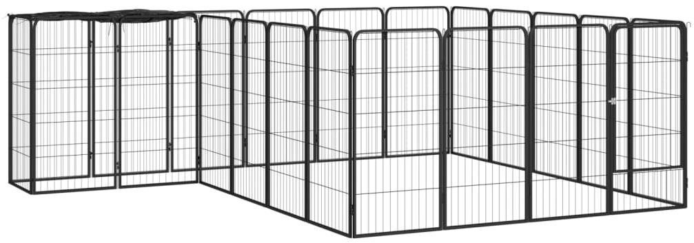 Shumee Ohrádka pre psov 22 panelov 100 × 50 cm čierna Ohrádka pre psa