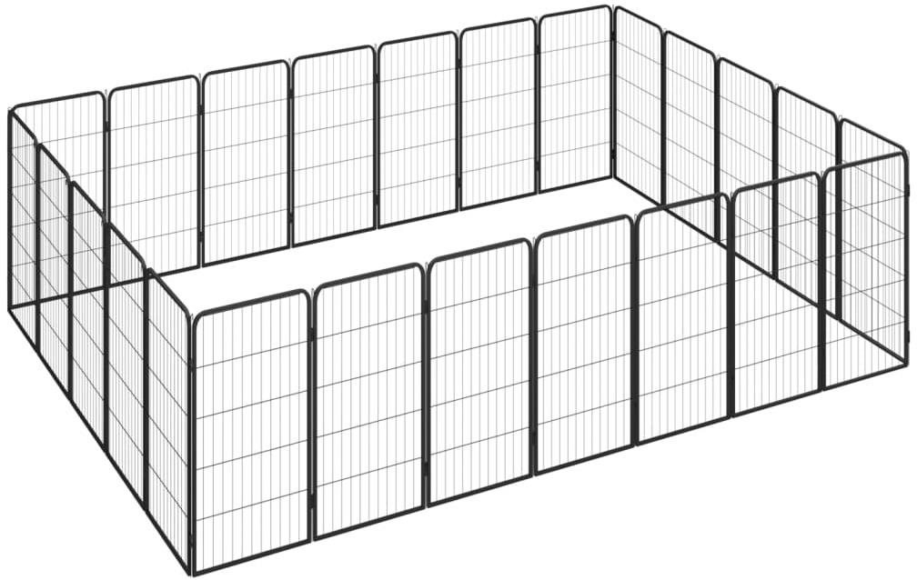 Shumee Ohrádka pre psov 24 panelov 100 × 50 cm čierna Ohrádka pre psa