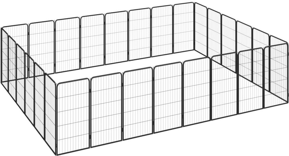 Shumee Ohrádka pre psov 28 panelov 100 × 50 cm čierna Ohrádka pre psa