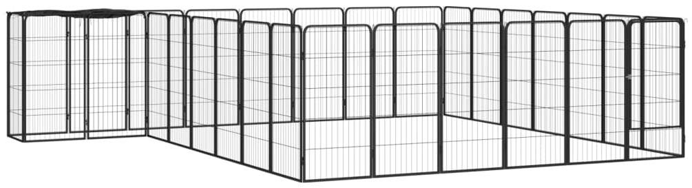 Shumee Ohrádka pre psov 30 panelov 100 × 50 cm čierna Ohrádka pre psa