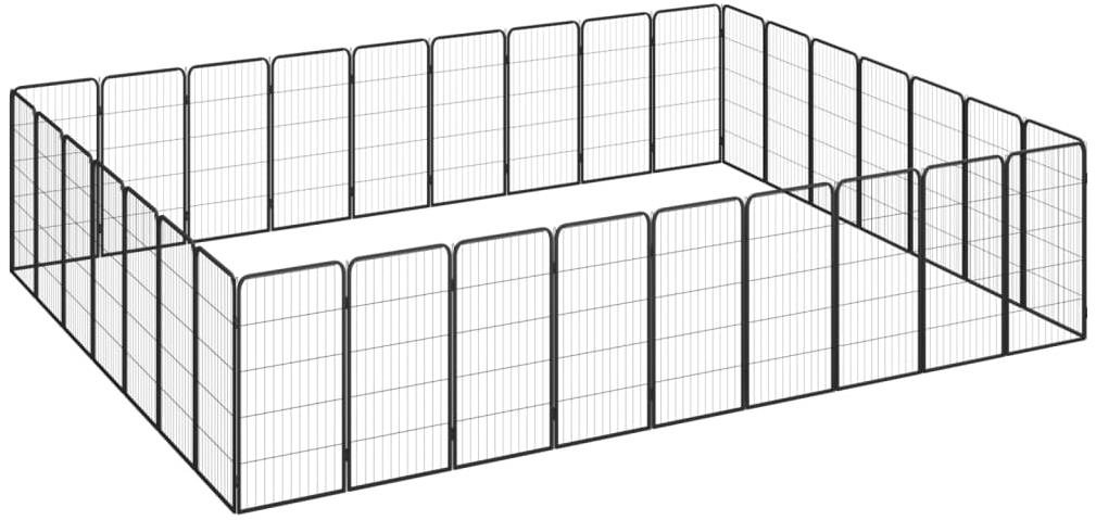 Shumee Ohrádka pre psov 32 panelov 100 × 50 cm čierna Ohrádka pre psa