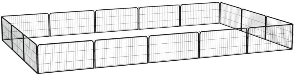 Shumee Ohrádka pre psov 16 panelov 100 × 50 cm čierna Ohrádka pre psa