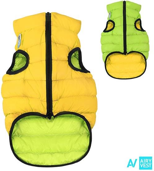 AiryVest bunda pre psov žltá/zelená S 40 Oblečenie pre psov