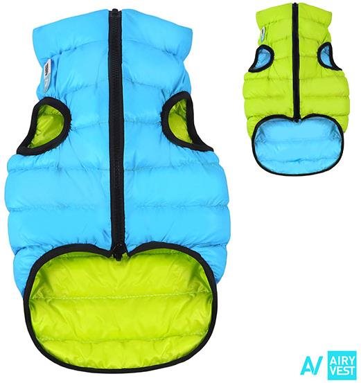 AiryVest bunda pre psov modrá/zelená XS 25 Oblečenie pre psov