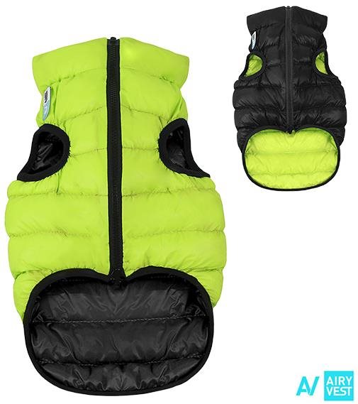 AiryVest bunda pre psov zelená/čierna S 40 Oblečenie pre psov
