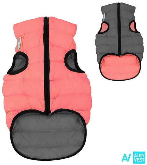 AiryVest bunda pre psov koralová/sivá L 55 Oblečenie pre psov
