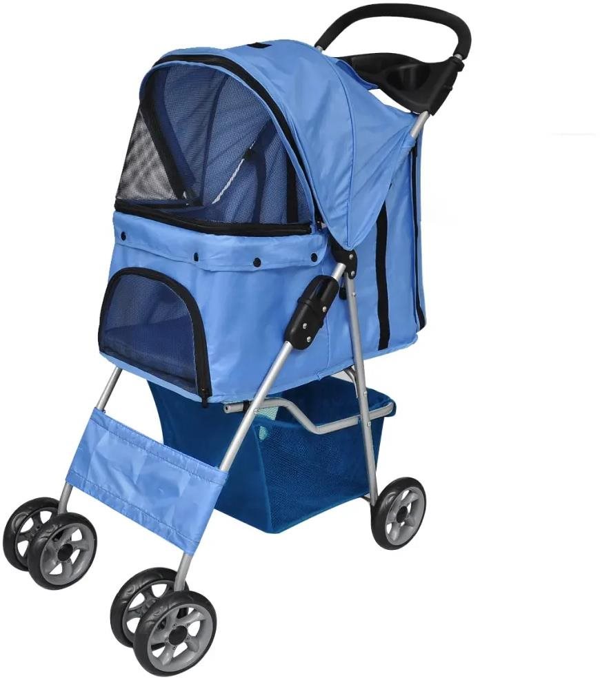 Shumee Vozík pre psa modrý 37 × 80 × 99 cm Vozík za bicykel pre psa