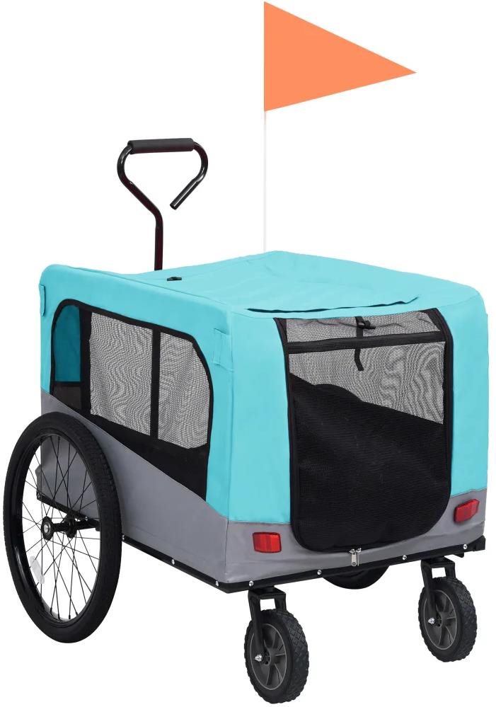 Shumee Vozík pre psa za bicykel a na behanie 2 v 1 modro-sivý Vozík...
