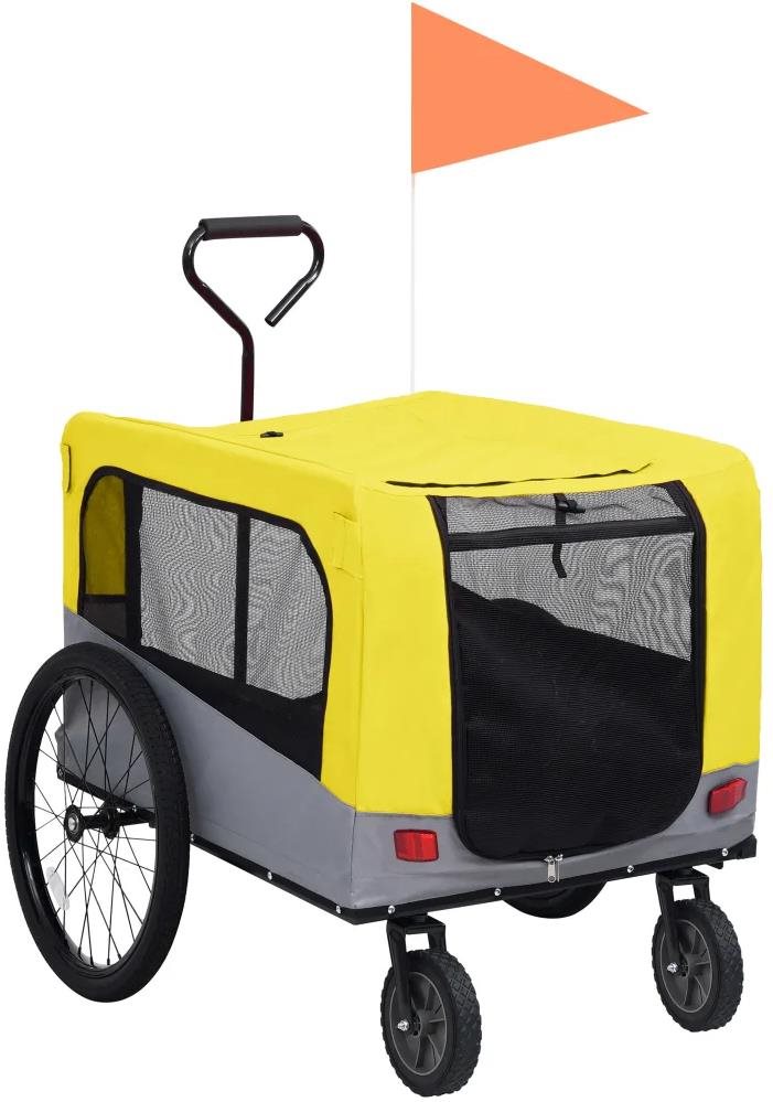 Shumee Vozík pre psa za bicykel a na behanie 2 v 1 žlto-sivý Vozík...